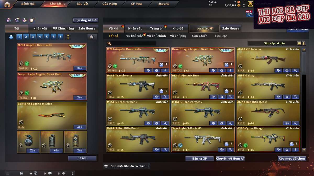 shop acc cf uy tin gia re
